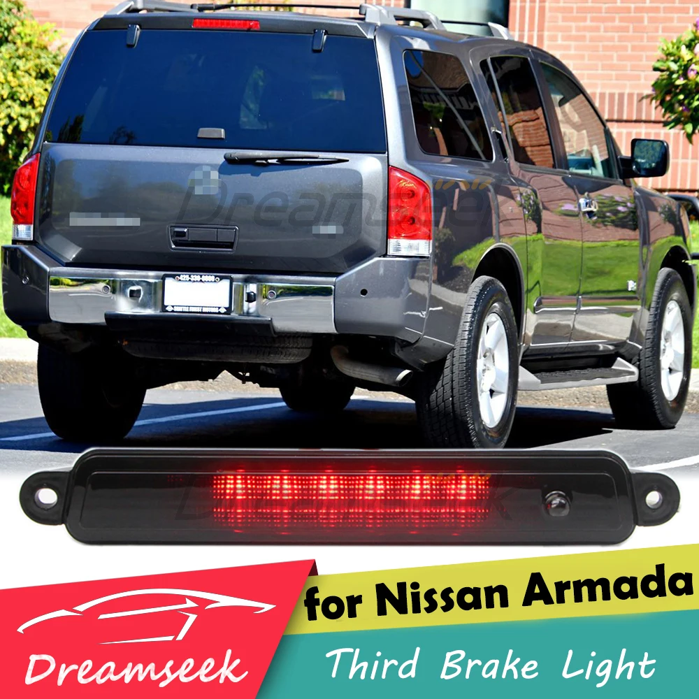 

LED 3rd Third Brake Light for Nissan Armada 2005-2015 Pathfinder Armada 2004 Infiniti QX56 2004-2010 Car Rear Stop Lamp Smoke