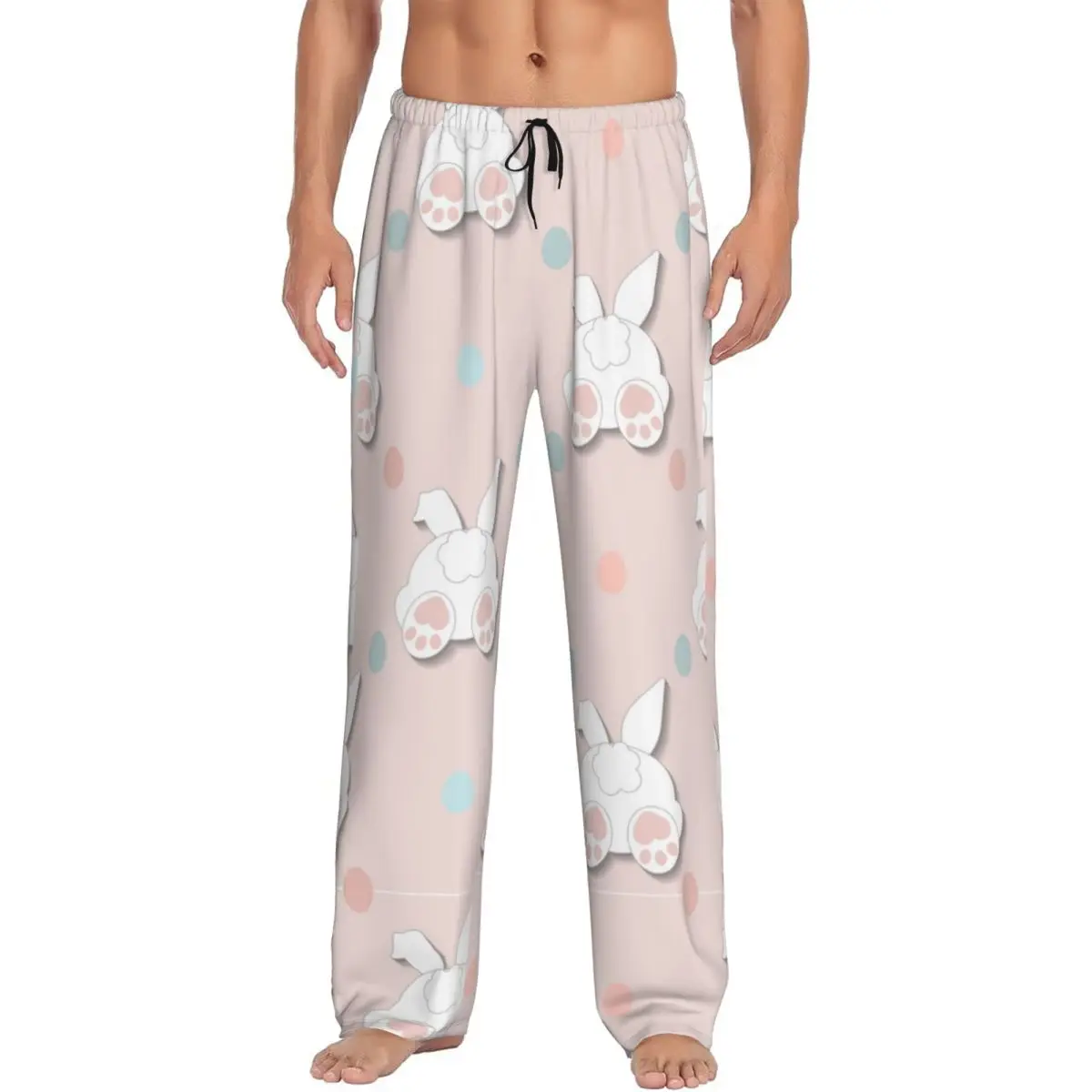 Cute Rabbit Foot And Tail Men Sleep Bottoms Male Lounge Trousers Men's Pajama Pants