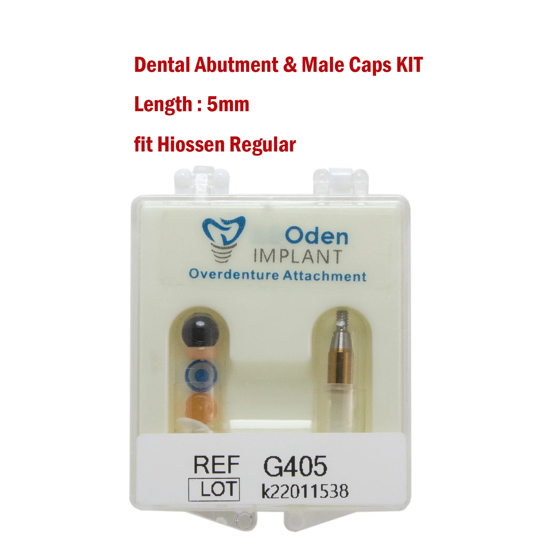 Dental Implant Attachment Abutment Overdenture Male Caps Kit Regular 5mm Compatible With for Hiossen