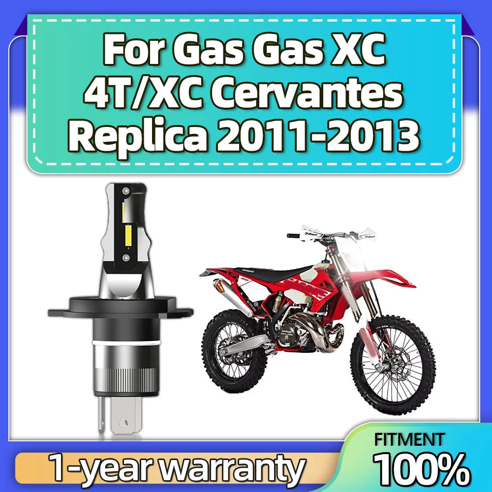 

For Gas Gas XC 4T / XC Cervantes Replica 2011 2013 1PCS H4 Motorcycle Headlight Bulbs Super Bright 6000K White 12V LED Headlamp