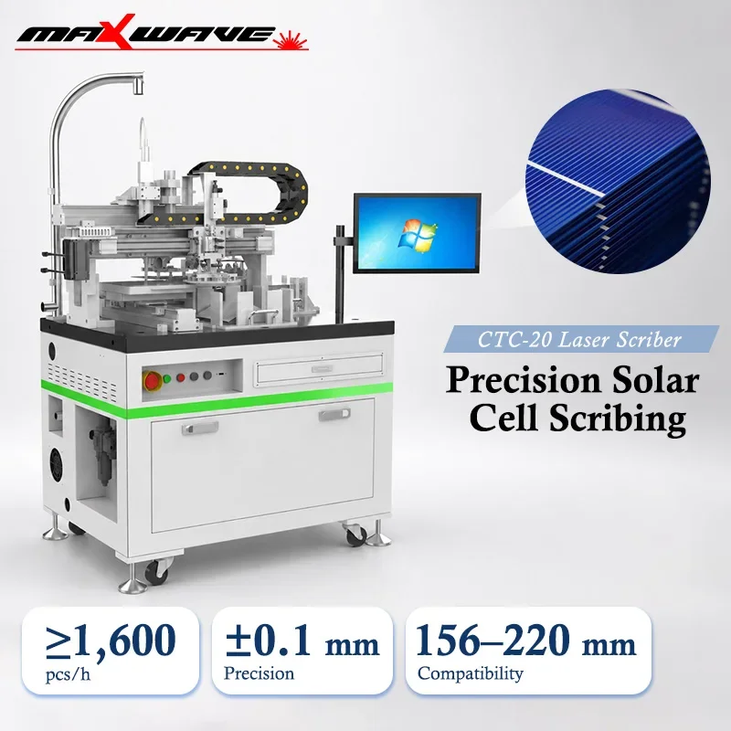Computer Controlled CTC-20 Solar Cell Laser Scriber with Automatic Loading and Unloading System and Emergency Stop for Cell Work