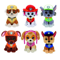 TY Big Eye Beanie Plush Action Figures Puppy Doll Toys Chase Rocky Zuma Skye Dog Cartoon Animal Plush Doll Children Gift