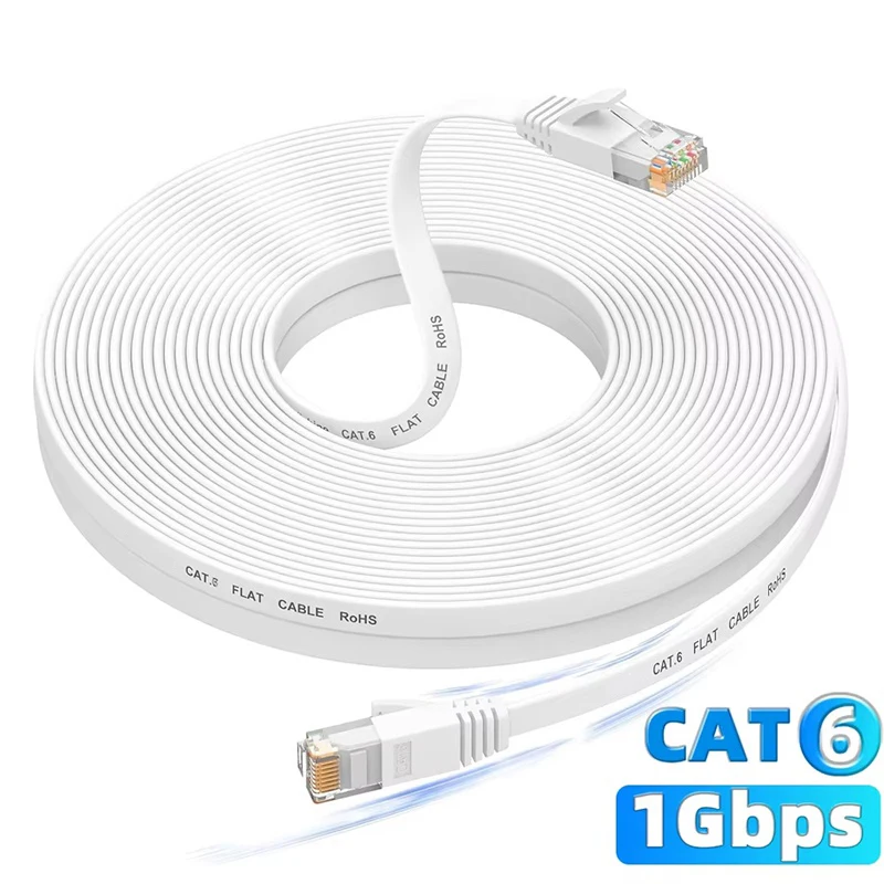 Cat6 Flat Ethernet Cable 0.3/0.5/1/1.5/2/3/5/10m RJ45 LAN Network Patch Cord 1000Mbps Internet Cable For Router Modem PC Laptops