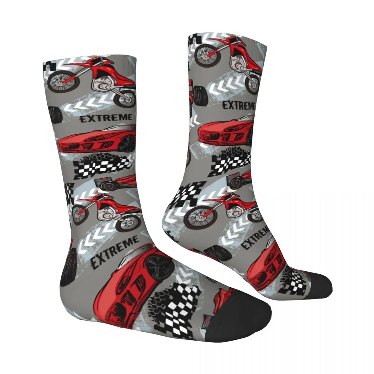 Racing Car (4) Sock Printed Man Polyester