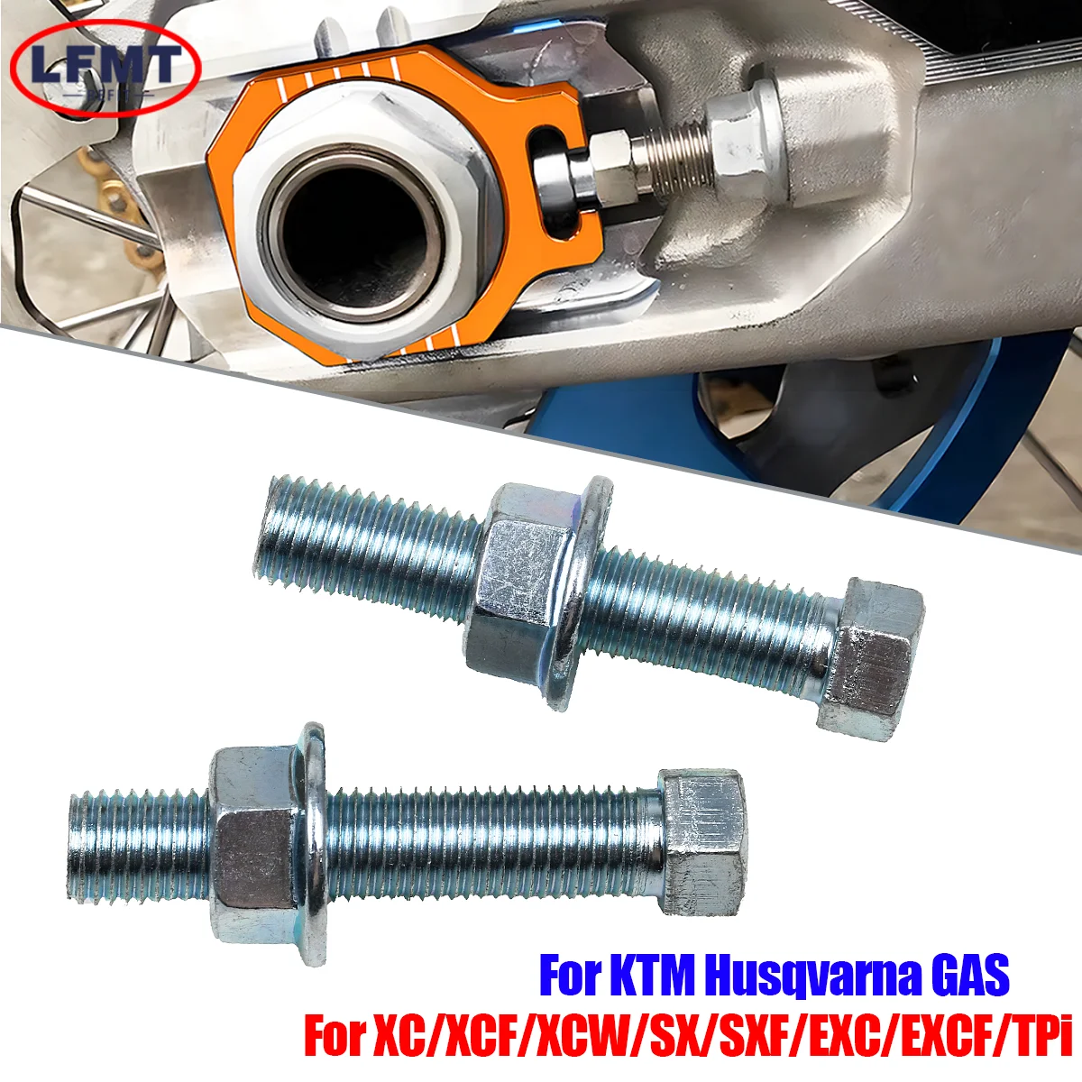 Motorcycle M10x50 Chain Adjuster Bolt Chain Tensioner Screw For KTM EXC EXCF SX SXF XC XCF XC‑W DUKE ADVENTURE Husqvarna GAS GAS