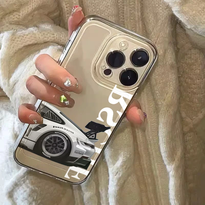 Transparent Cool Sports Car Phone Case For iPhone 17 Pro Max 16 15 14 13 12 11 Pro Max XS Max X XR 7 8 Plus 16e 17Air Soft Cover