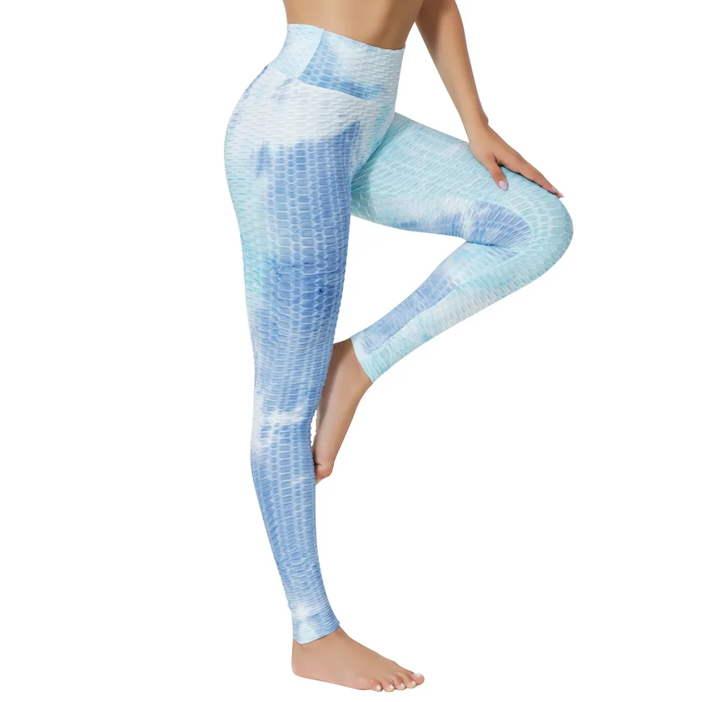 Mallas Push Up anticelulitis de cintura alta para mujer, Leggings sexys de tinta Tie Dye para gimnasio, entrenamiento, Fitness, correr,