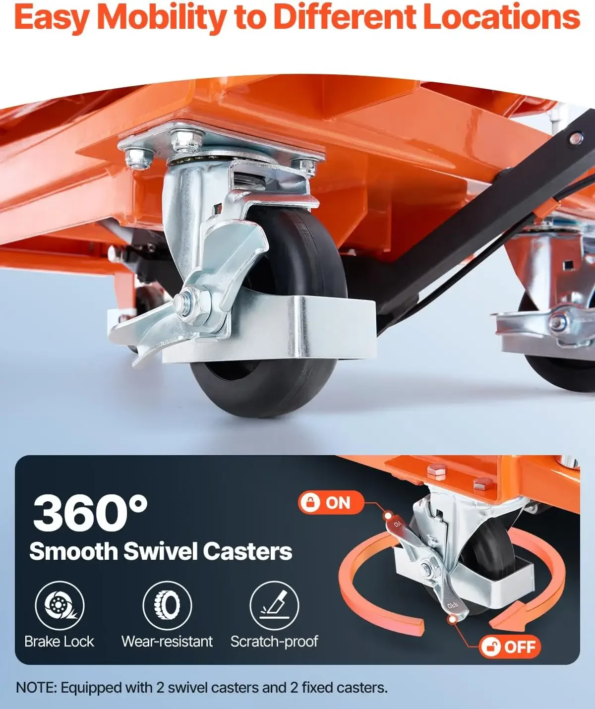 [مخزون محدود، اشتر الآن! ]طاولة رفع هيدروليكية، سعة 500 رطل، ارتفاع الرفع 47.2 بوصة، عربة طاولة رفع مقصية مزدوجة مع 4 عجلات