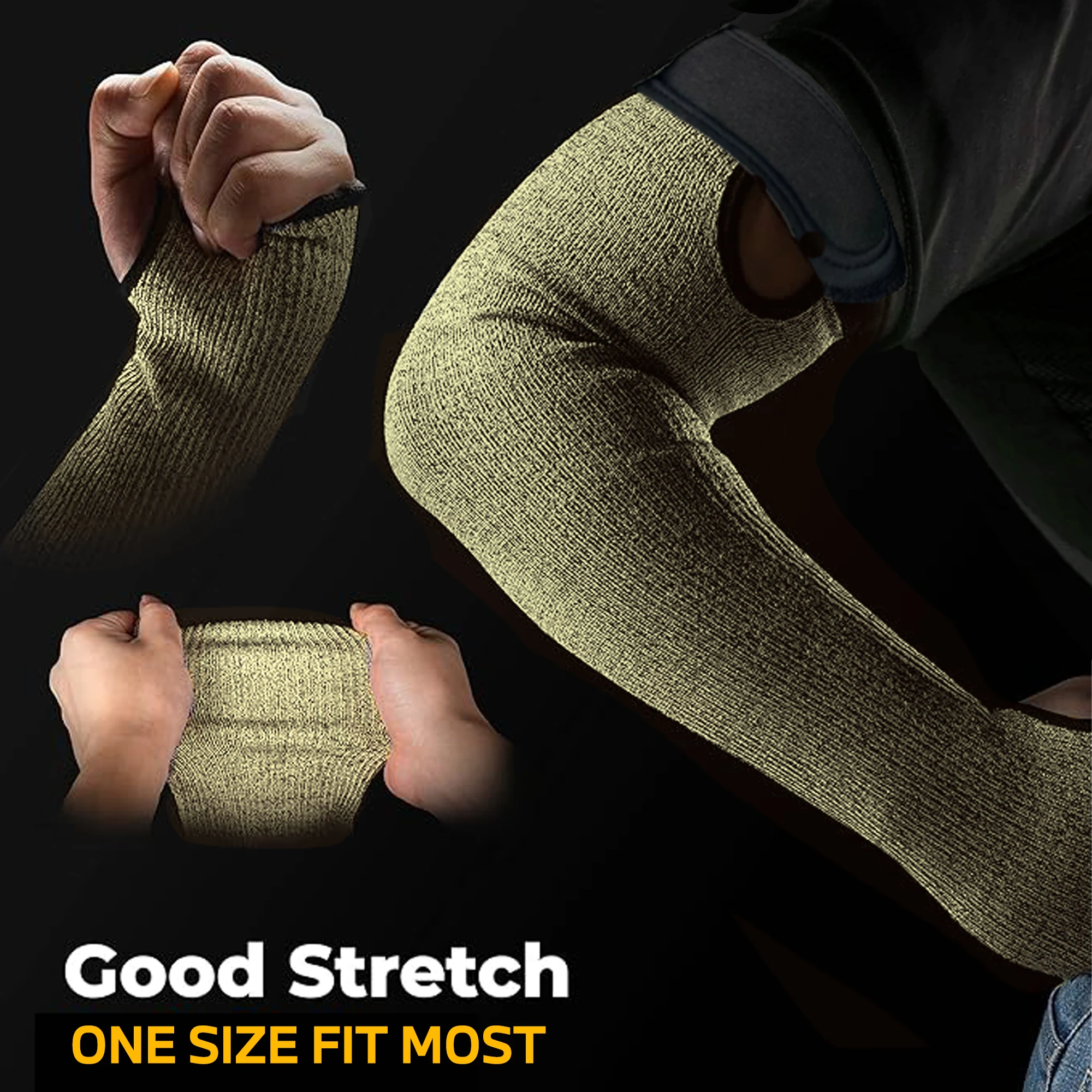 1 pair,anti-cut and flame-proof Kevlar Sleeves with Thumb Hole and adjustable hook and loop, protective arm made with aramid