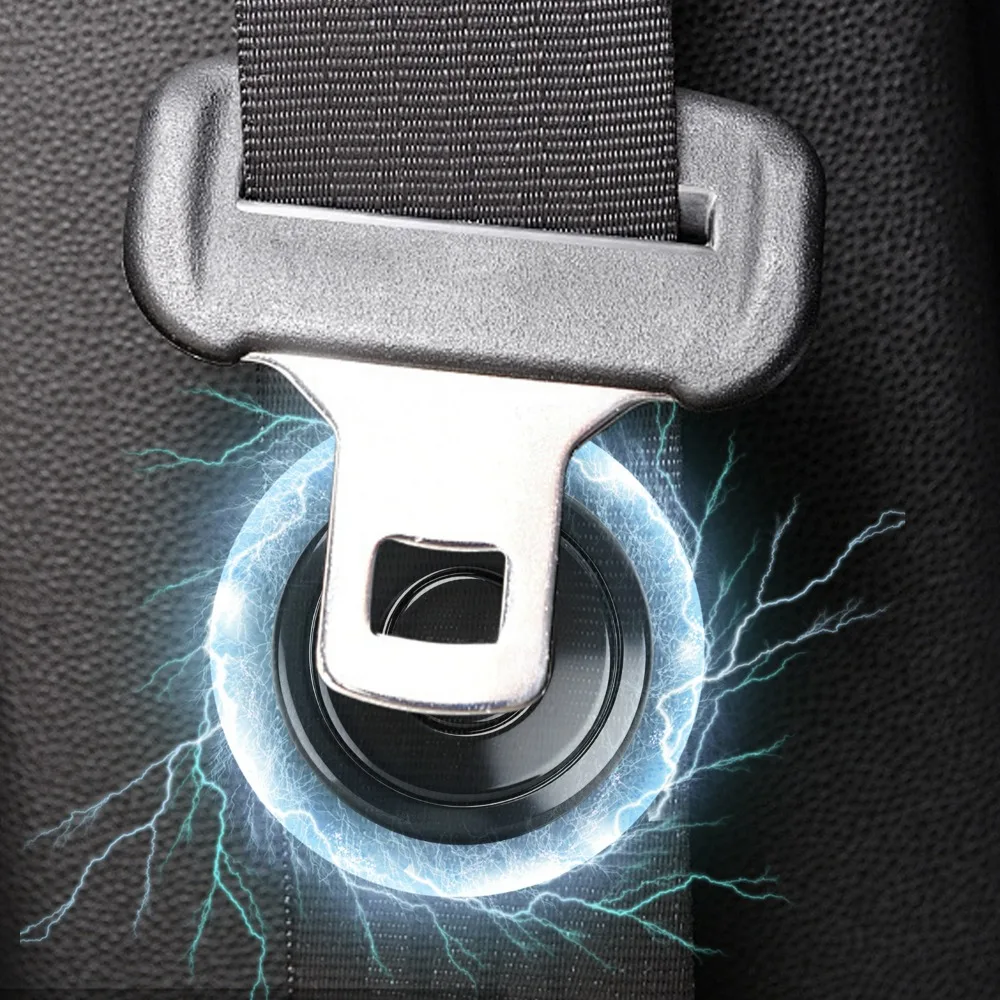 مقعد السيارة حزام كليب حامل مغناطيسي سدادة أسود ABS حزام الأمان مشبك مكافحة الضوضاء المثبت العالمي اكسسوارات السيارات الداخلية #3