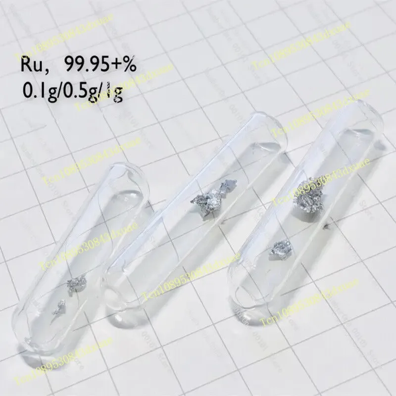 Glass Sealed Ruthenium Crystal Sample 0.5g/1g, 99.95% High Purity Ru Metal for Lab Research