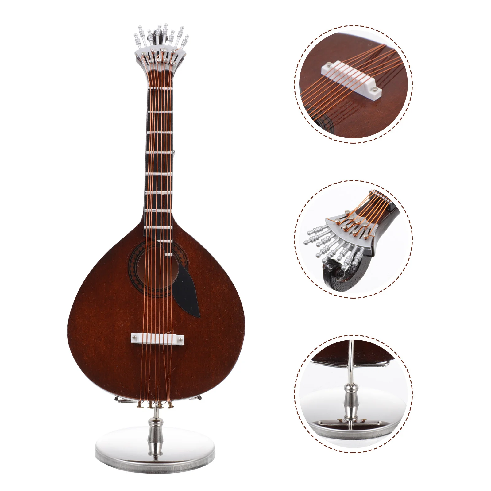 

Musical Instrument Guitar Mini Model Toys Kit Wooden Electric Realistic Adornment