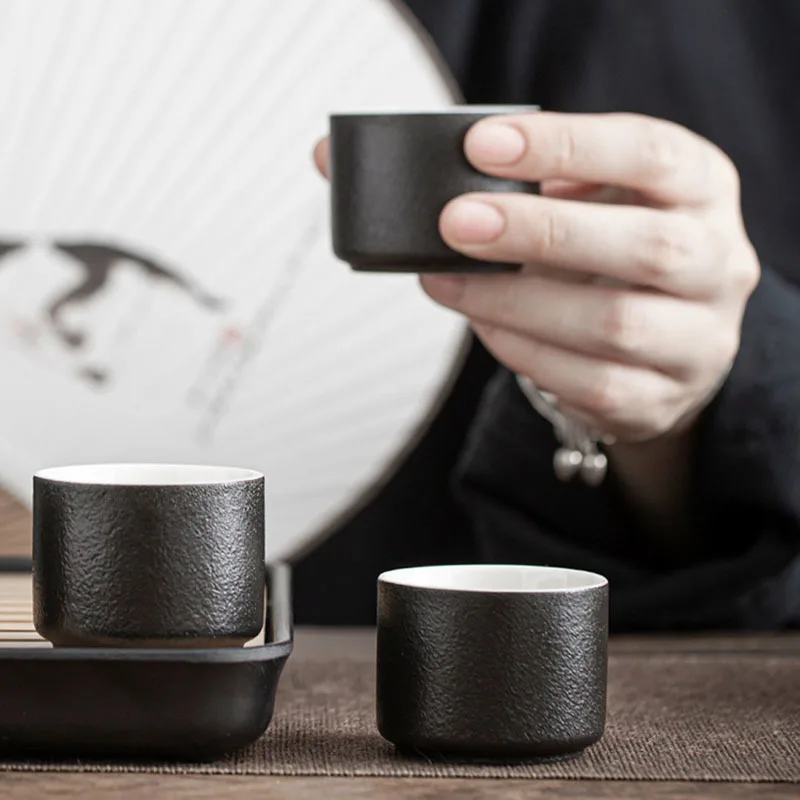 Japanese Style Black Clay Ceramics Tasting Cup Household Heat-resistant Master Single Cup Chinese Tea Ceremony Drinkware Gift