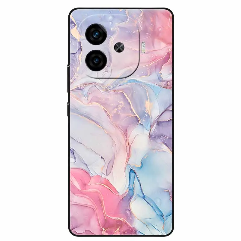 For iQOO Z9 Turbo Case Soft Silicone Fashion Marble Shockproof Covers for Vivo iQOO Z9Turbo TPU Coques Bumpers Z 9 Turbo 6.78''