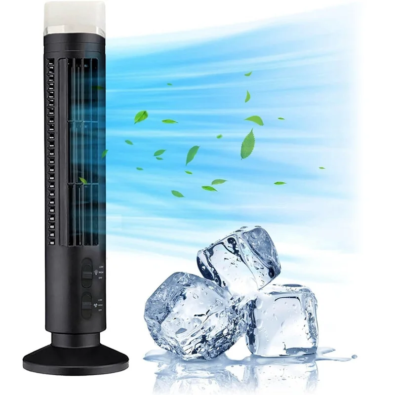 AT13 Portable Air Cooler Fan,Streamlined Tower Fan With LED,Powerful Wind,Space-Saving, Bladeless Design, USB Interface Durable
