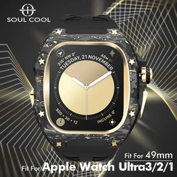 2026 NEW Luxury Carbon Fiber Modification Kit For Apple Watch Case Ultra 3/2 49mm, iWatch Protection Mod Kit Fluororubber Strap