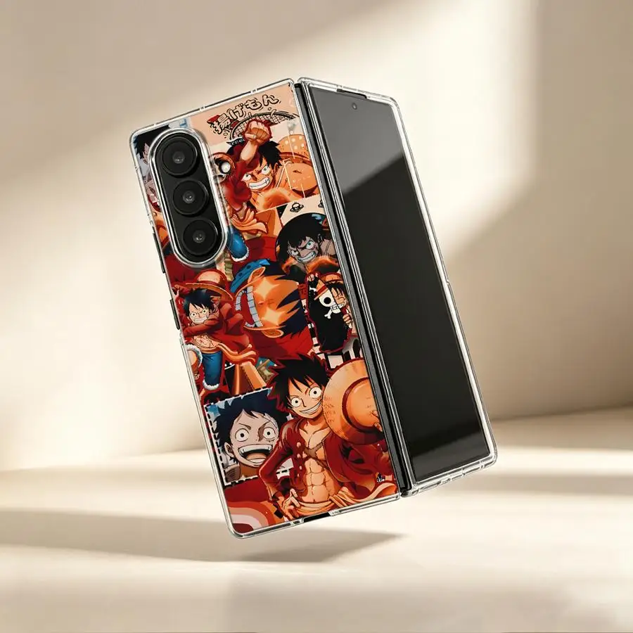 Transparent Soft Phone Cover Case for Samsung Galaxy ZFold4 Z Fold 7 6 5 4 3 ZFold6 ZFold7 ZFold3 ZFold5 O-One P-iece Retro
