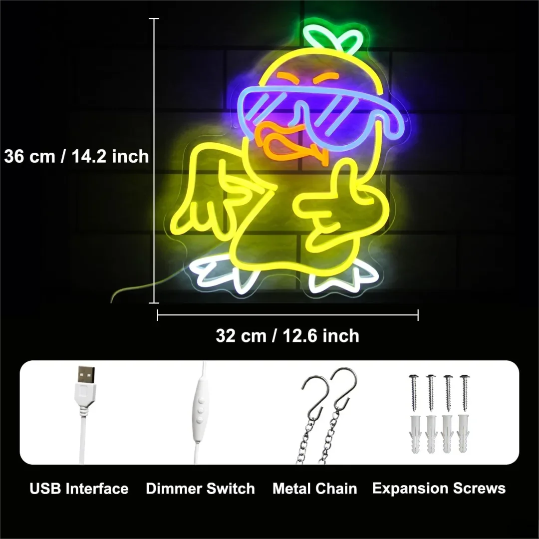 انخفاض الشحن مخصص LED النيون بطة ديكور سطوع يمكن السيطرة عليها محلات مكتب داخلية الإعلان للمباني حفلات الزفاف #2