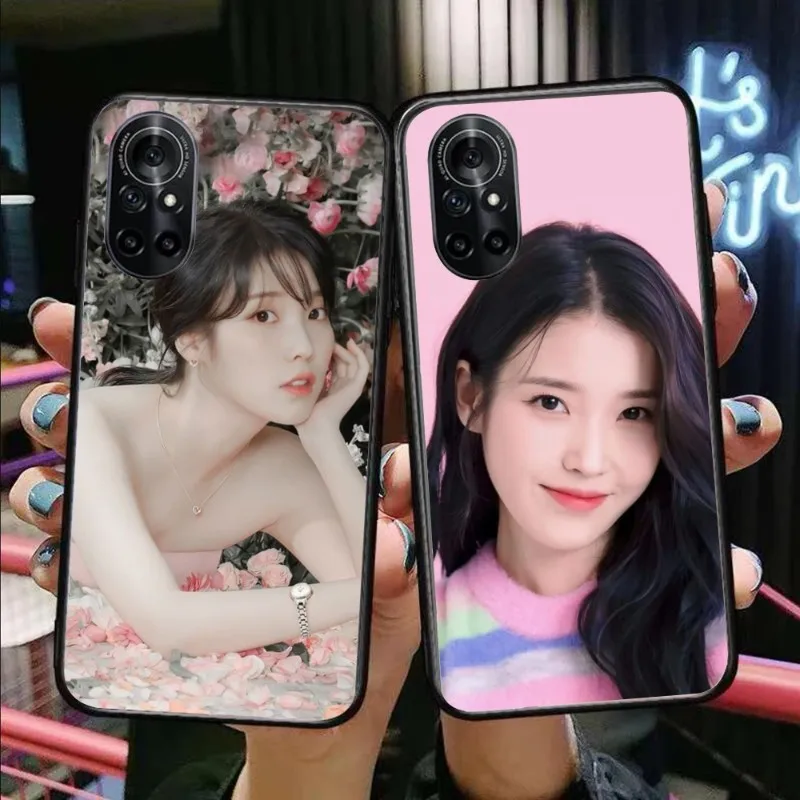 IU Lee JiEun Smart Phone Case for Honor 70 50 20 7S X9 X8 X7 Magic 4 3 Pro Black Soft Phone Cover Funda