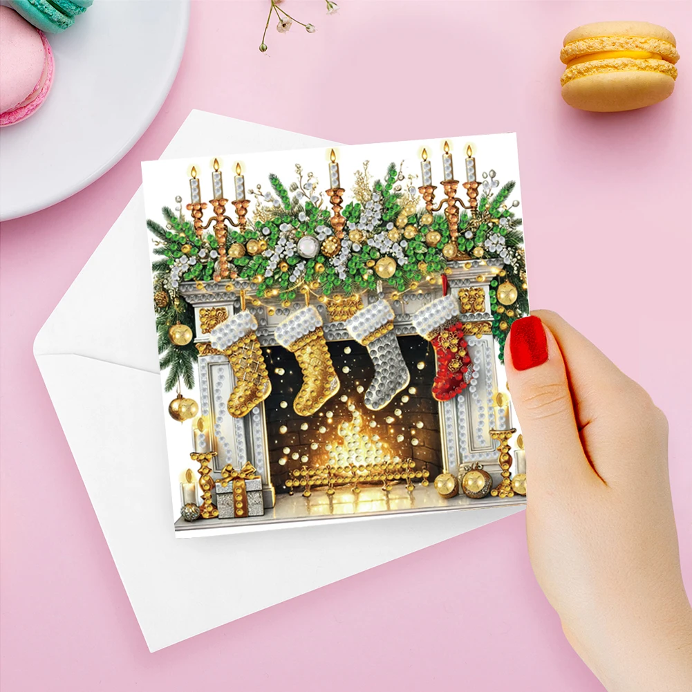 6 قطعة DIY حجر الراين الماس الفن فسيفساء بطاقات بريدية عيد الميلاد تصاميم الماس الفن بطاقات المعايدة شكرا لك بطاقات وبركات عطلة #1