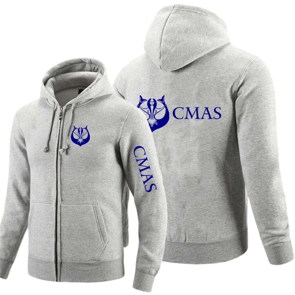 2025 Spring And Autumn Man's Scuba Diving CMAS Logo Print Fitness Comfortable Hooded Coat Eye Catching Hoodies Jacket view 4