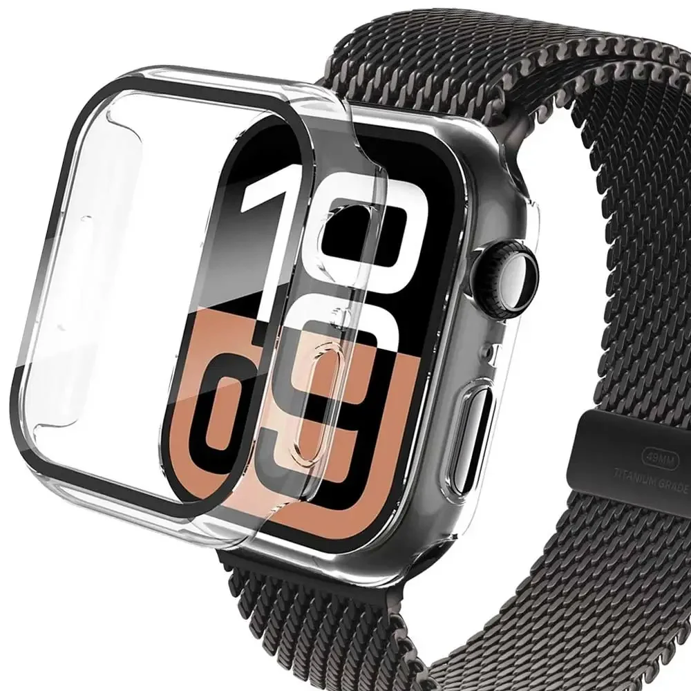 empered Glass+Cover For Apple Watch 10 42mm 46mm Matte Hard PC bumper Screen Protector Case iWatch series 10 42/46 Accessories