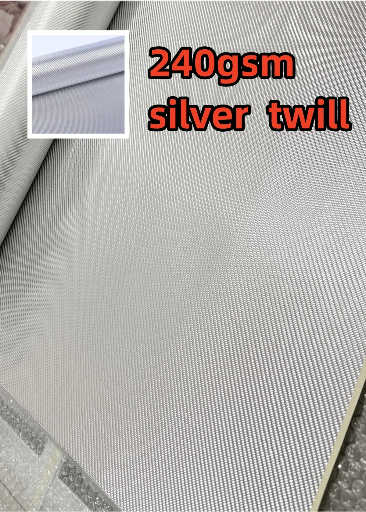 

3k 240gsm Plating bright Silver Glass fiber fabric Fiber Cloth Fabric 2x2 Twill 100cm width Commercial Grade 30cm/50cm lengh.