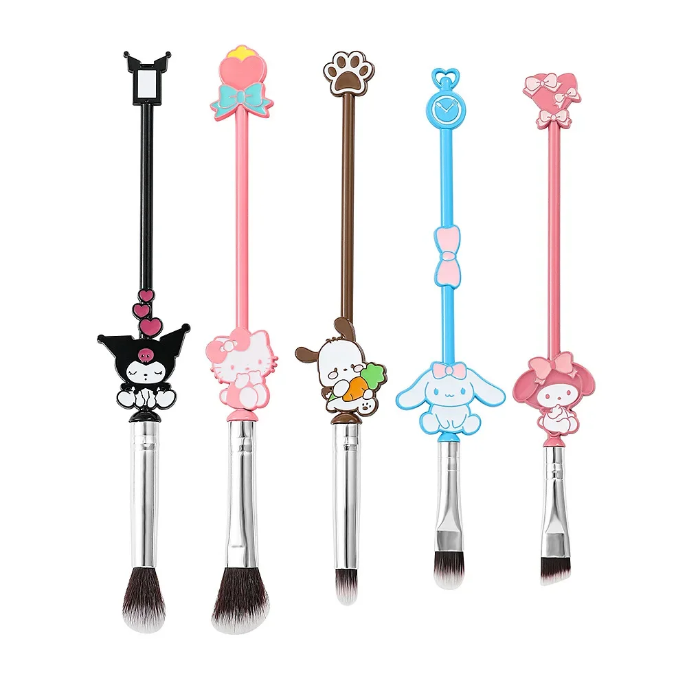 5Pieces Makeup Brush Sets Cartoon Cute Children's Makeup Brushes, Eyeliner Brushes, Powder Brushes, Foundation Brushes