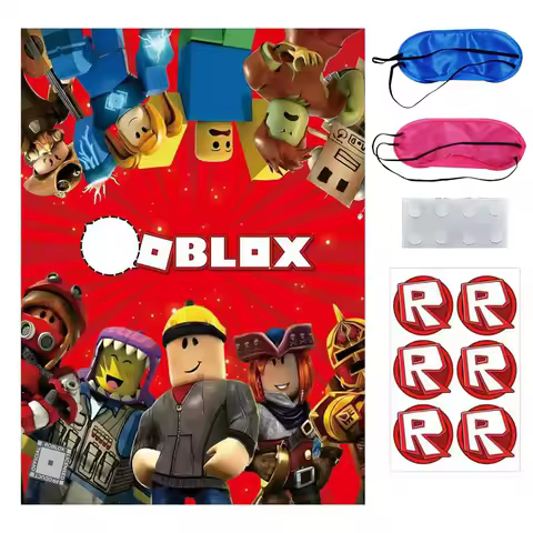 Roblox Birthday Party Game Posters Stickers Cartoon Party Decoration Kids Baby Shower Boy Girl Favor Birthday Supplies Sets Gift