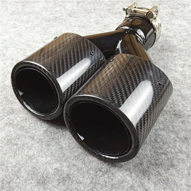1 Piece Y Model Exhaust Pipe Muffler Tailpipe Carbon Fiber Stainless Steel Rear Nozzles