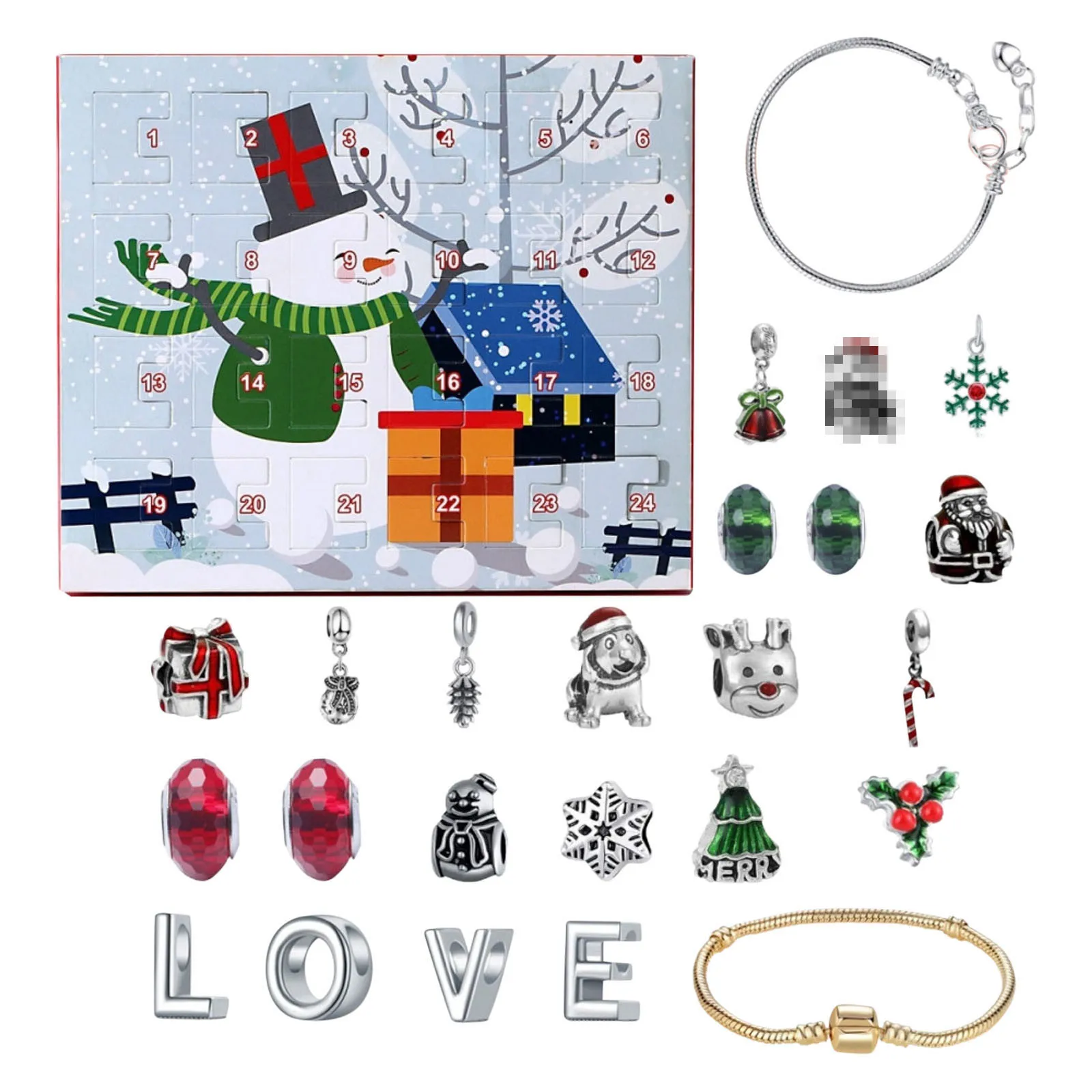 

Christmas Jewelry Advent Calendar 24 Days Christmas Countdown Advent Calendar Necklace Bracelet Earrings Christmas Girls