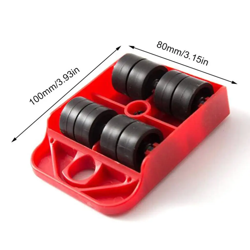 Rotatable Furniture Moving Pads Appliance Roller Lifter Tool with 4 Sliders for Safe Home Rearrangement and Cleaning