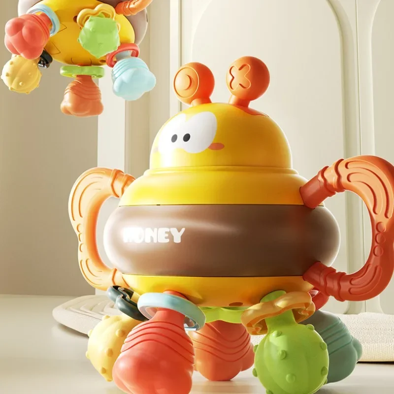 Boule de préhension au miel pour enfants, Puzzle pour bébé, hochet d'éveil, Animal de dessin animé, ensemble de noël, développement du cerveau, reconnaissance de la forme