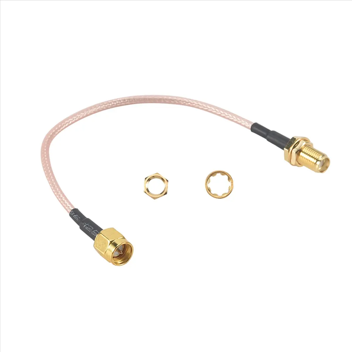 ABGN SMA Male to SMA Female Nut Bulkhead Crimp RG316 Coax Cable Jumper Pigtail 15cm
