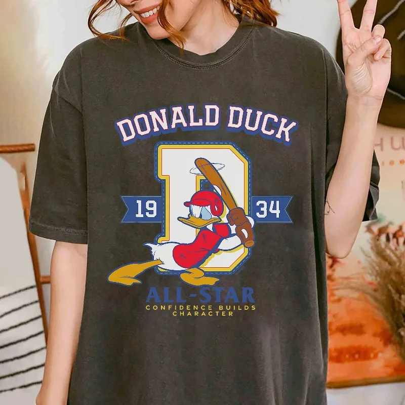 

Disney Donald Duck Baseball 1934 All-Star Confidence Sports T-Shirt Mickey and Friends Shirt