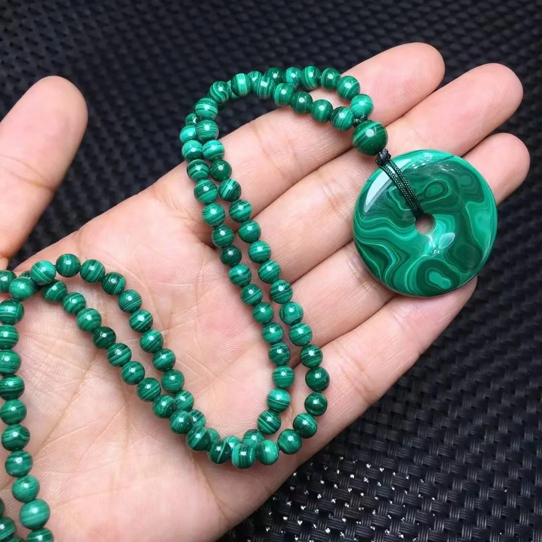 Unit One Piece Natural Malachite Crystal Gemstone Ping Buckle Pendant