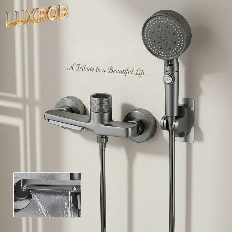 

2026 New Hot and Cold Water Heater Mixing Valve Wall Mounted Bathtub Faucets Bathroom Shower Set Shower Tap Shower Accessories