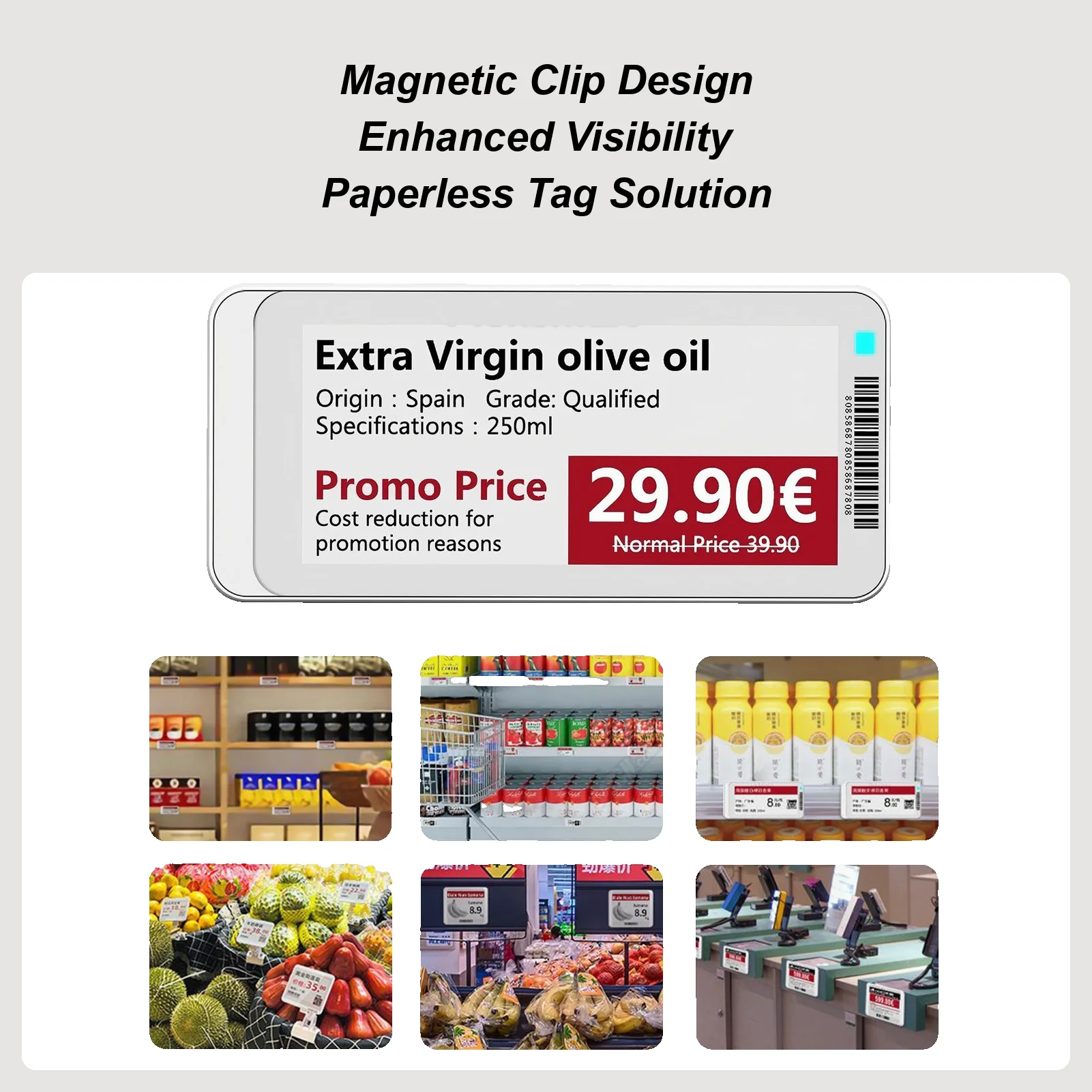 E Ink Display Waterproof Wireless Signages Grocery Store Digital Label For Offices Restaurant Indoor Outdoor Library Garage