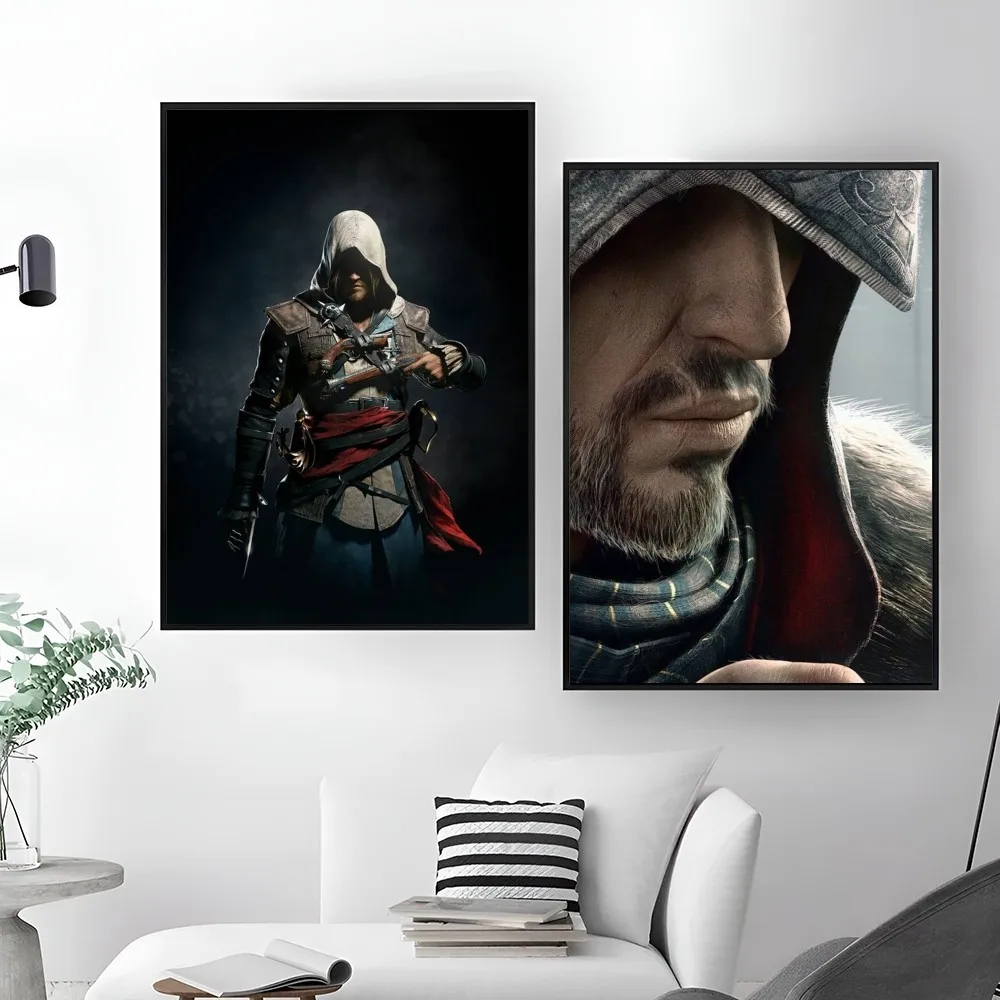 1pc Assassins Creed Self-adhesive Art Poster Waterproof Paper Sticker Coffee House Bar Room Wall Decor