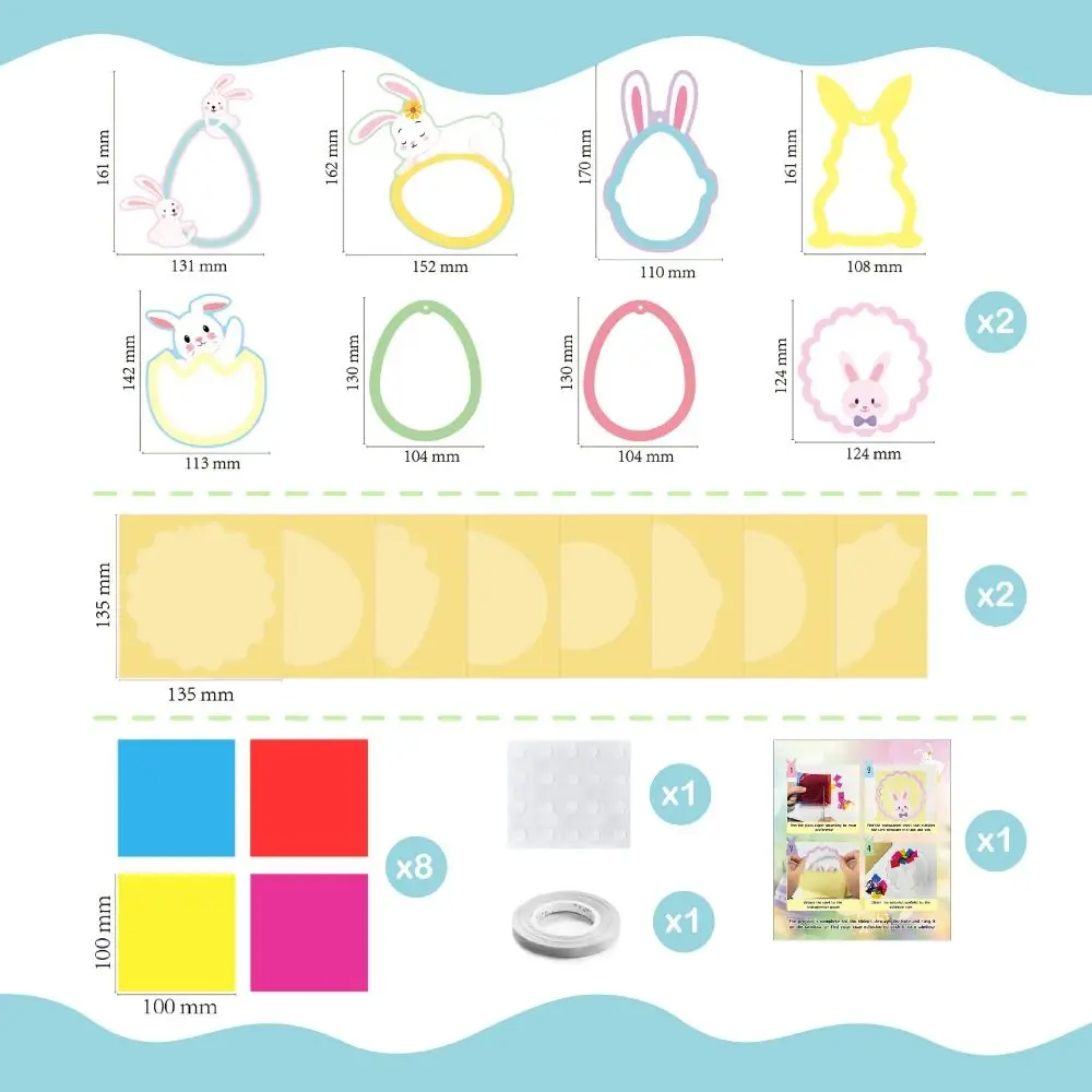 

Hearts Design Paper Cutting Craft Rabbit Shapes Flowers Pattern Paper Ornament Set Developmental Educational Art Ornament Decor