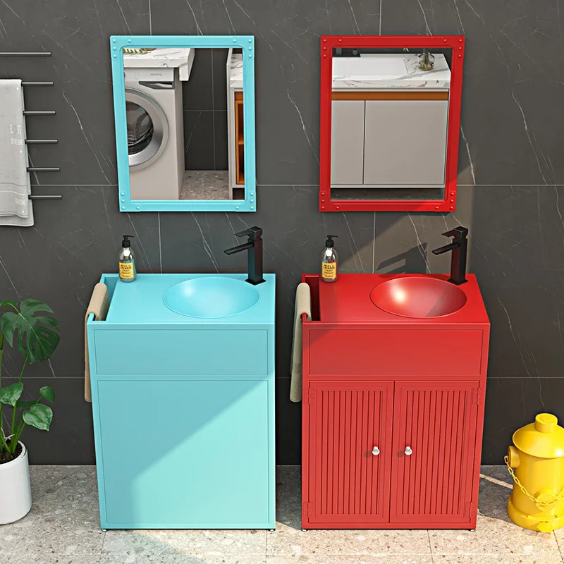 Bar personality creative container retro industrial style integrated landing color commercial washbasin cabinet