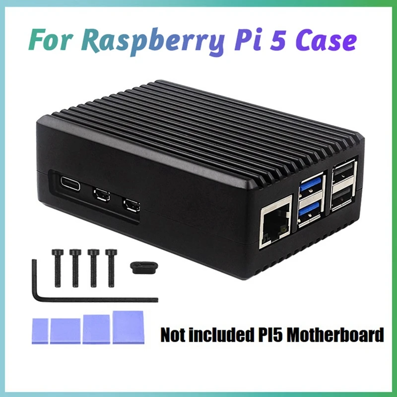 Boîtier de refroidissement passif en aluminium pour Raspberry Pi 5, dissipation thermique, remplacement de boîtier de protection