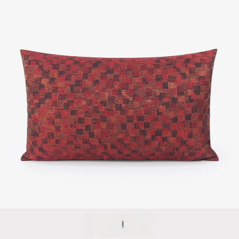 

Двусторонняя длинная красная подушка класса люкс для гостиной, с золотой вышивкой, для виллы и отеля