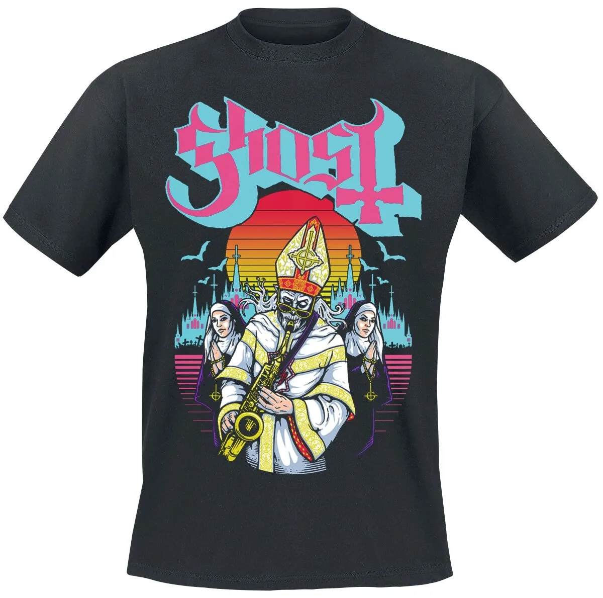 Ghost Vintage Horror Comic Print Baumwoll-T-Shirt für Männer und Frauen, Band, Unisex, lässiges T-Shirt – Detail 4