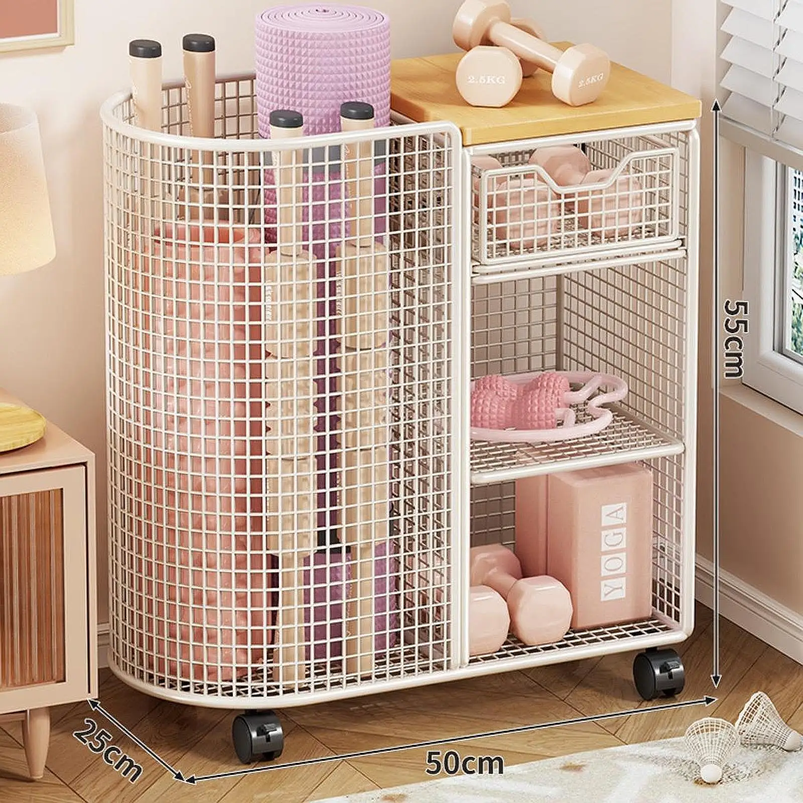 Sports Equipment Organizer Rack Space Saving Storage Rack for Yoga Blocks Home Gym Use Sports Equipment Organizer Rack Space Saving Storage Rack for Yoga Blocks Home Gym Use