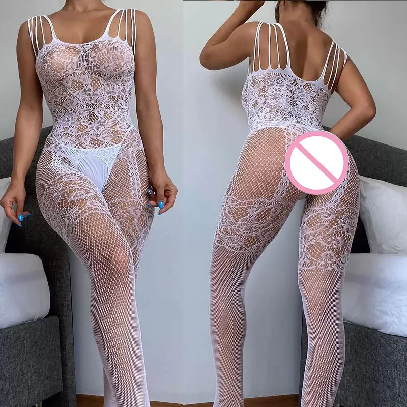 2025 Fishnet Bra Lingerie One Piece Crotchless Adult Sexy Underwear Transparent Body Suit Ultra Hot Open Tights Exotic Lingeries image 2