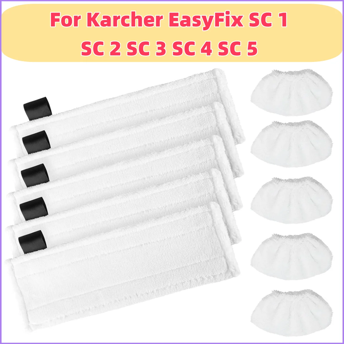 Microfibre Mop Cloth Cover Pads Set for Karcher EasyFix SC1 SC2 SC3 SC4 SC5 , Floor Cleaning Pad Cover Steam Cleaner Accessories