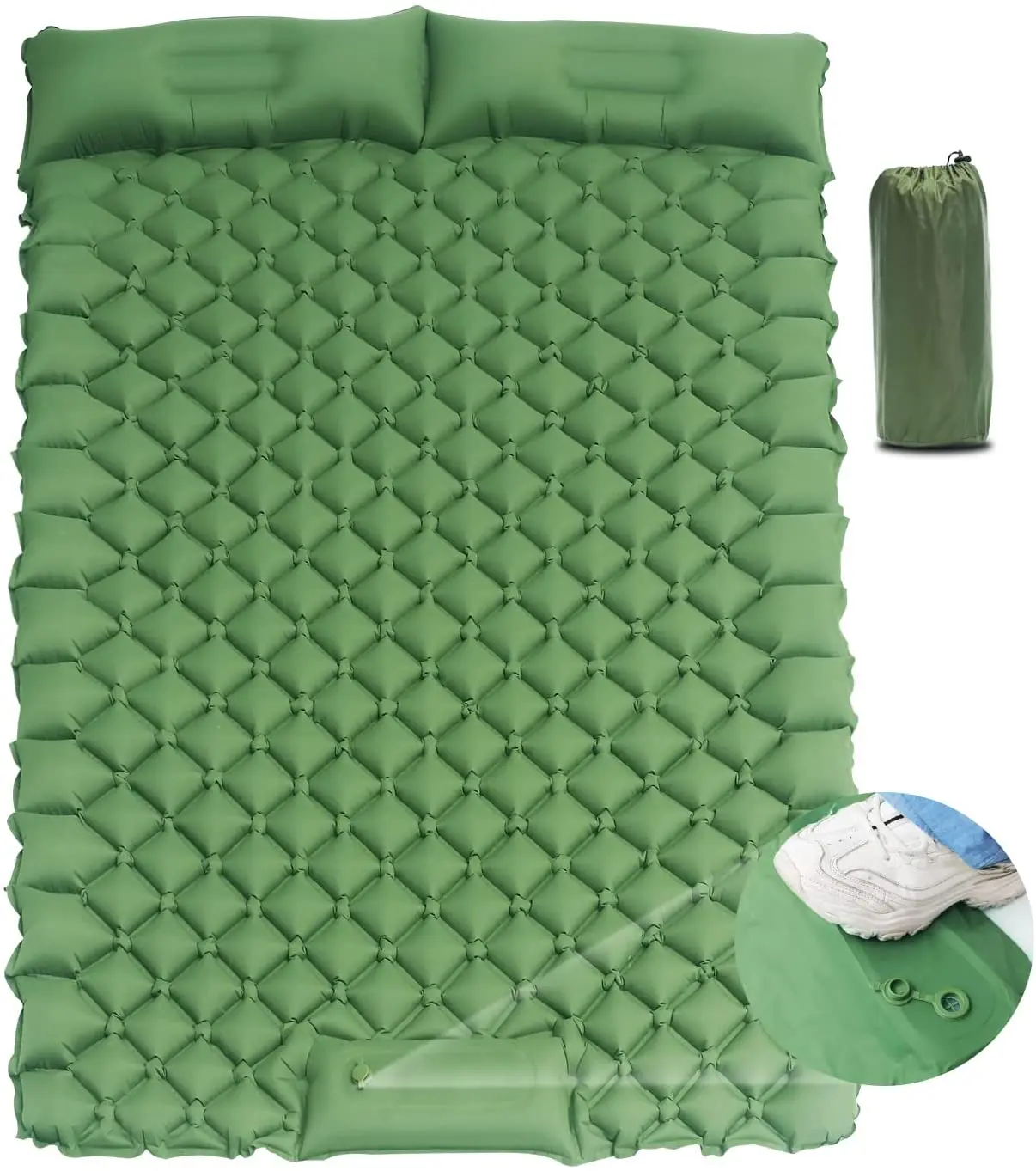 

Woqi tpu foldable air mattress outdoor camping double sleeping pad self-inflating hiking travel