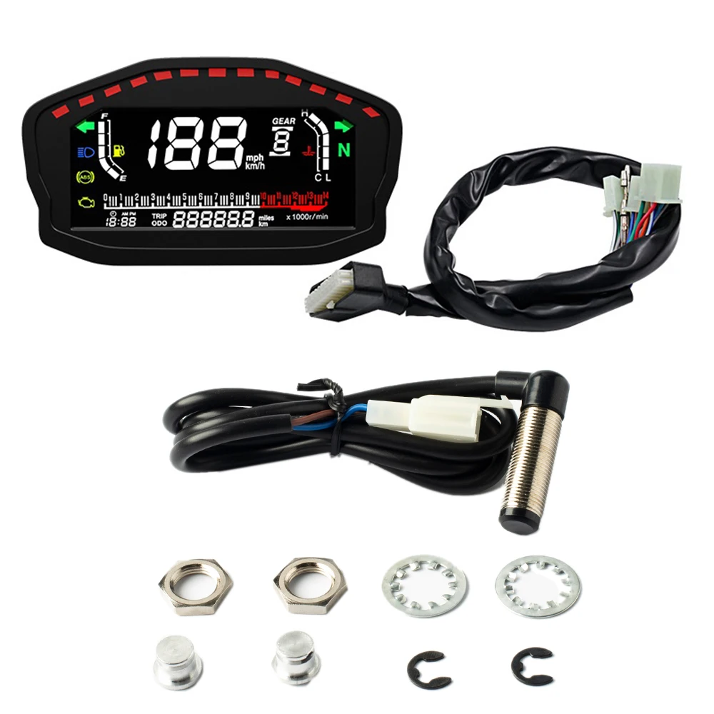 

Universal Motorcycle VA LCD Speedometer Digital Meter Odometer 2/4 Cylinders for Ducati Honda Yamaha Speed Meter