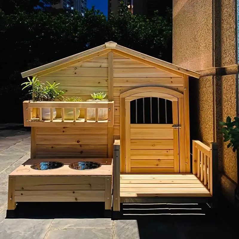 Villa Dog House Dog Cage House Large Four Seasons Universal Kennel Outdoor Wind and Rain